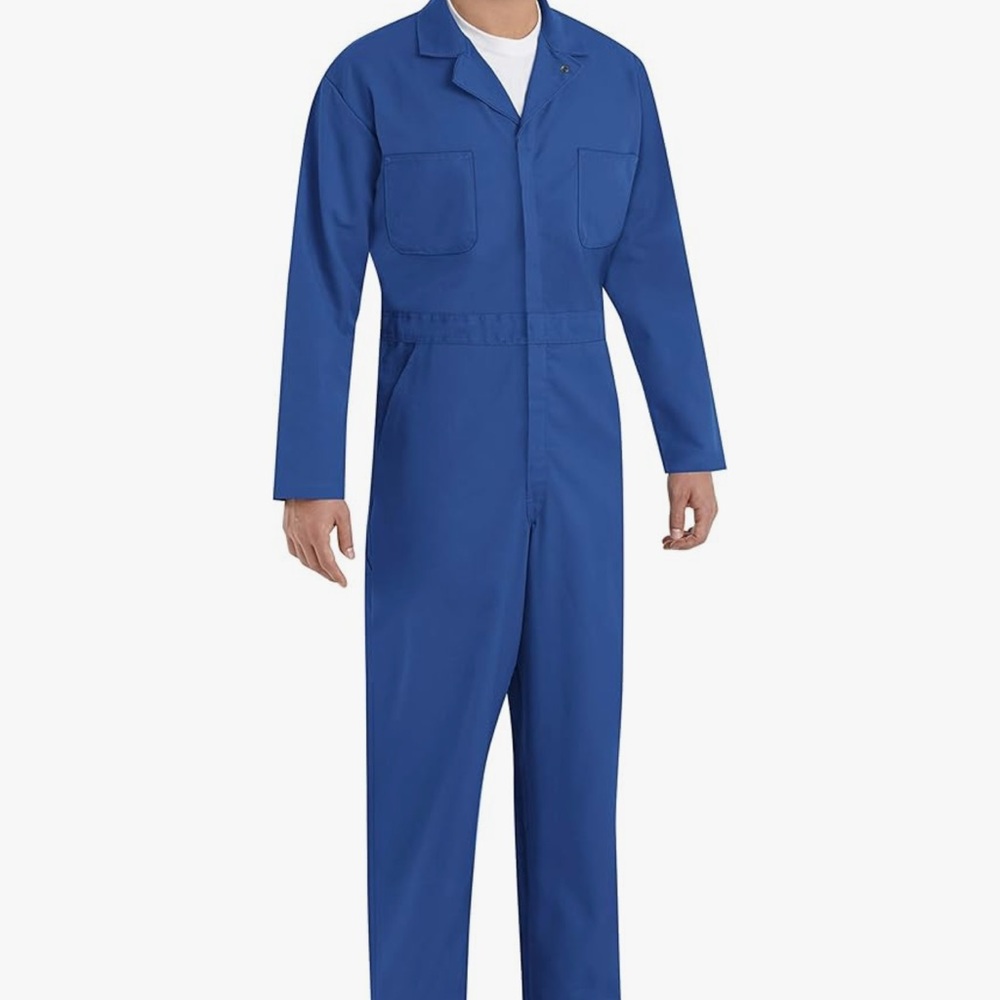 New Red Kap Coveralls Men's 38 Electric Blue Work Uniform Long Sleeve Pockets